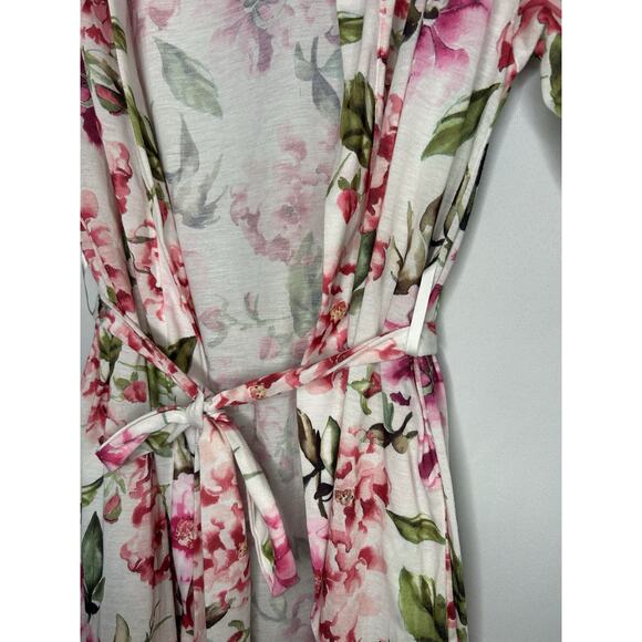Show‎ Me Your Mumu “Brie” Robe “Garden of Bloom” White W/Pink Floral Print-OS - Picture 5 of 8